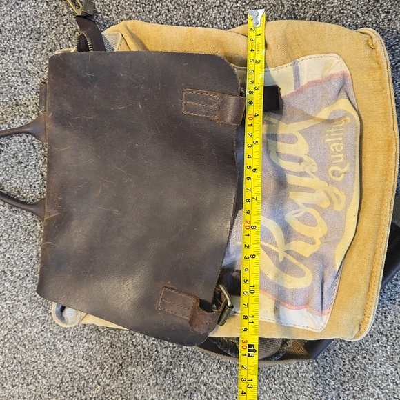 Vintage Selina Vaughan Royal Quality Brown& Tan Men's Bag Backpack - Picture 4 of 15